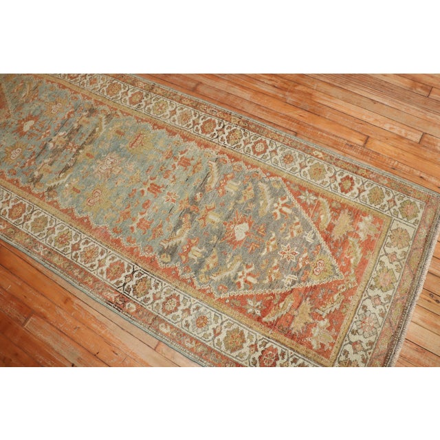 Blue Antique Zabihi Collection Persian Runners - A Pair - 2'10" x 12'10" For Sale - Image 8 of 9
