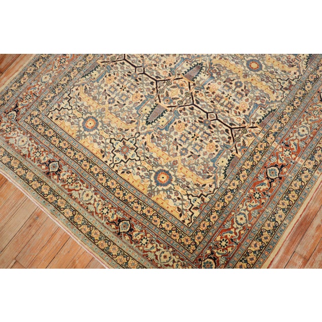 Persian Zabihi Collection Hadji Jalili Tabriz Rug For Sale - Image 3 of 9
