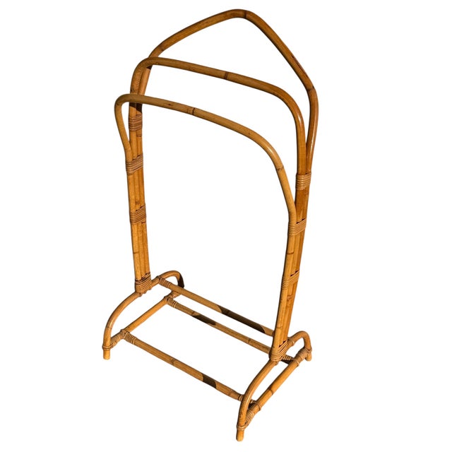 French Rattan Valet Stand, 1960s For Sale - Image 6 of 9