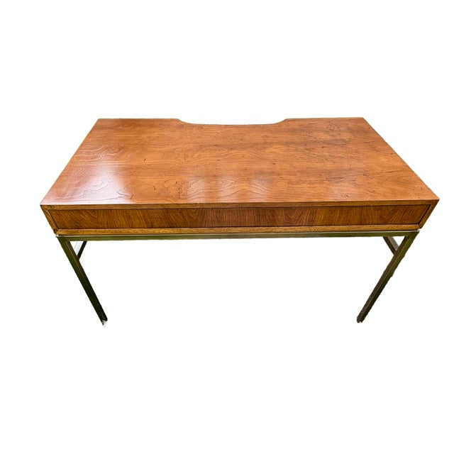 Mid-Century Modern 20th Century Drexel Campaign Style "Consensus Collection" Writing Desk For Sale - Image 3 of 16