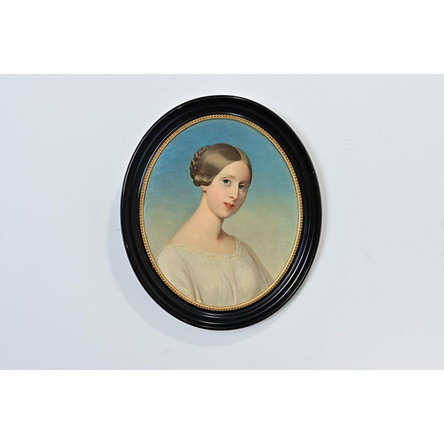A fantastic oil on canvas portrait from France, late 19th century, rendered in a stunning palette and technique that...