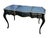 Wood Vintage Drexel Heritage Et Cetera Louis XV French Provincial Black Lacquer Writing Desk With Tooled Leather Top | Bureau Plat Executive Desk For Sale - Image 7 of 17