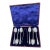 Antique John Round and Sons Sterling Silver Coffee Spoons and Sugar Tongs w/ Case Circa 1905 - Set of Six For Sale