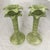 Farmhouse Pair of Ceramic Palm Tree Candle Holders For Sale - Image 3 of 6