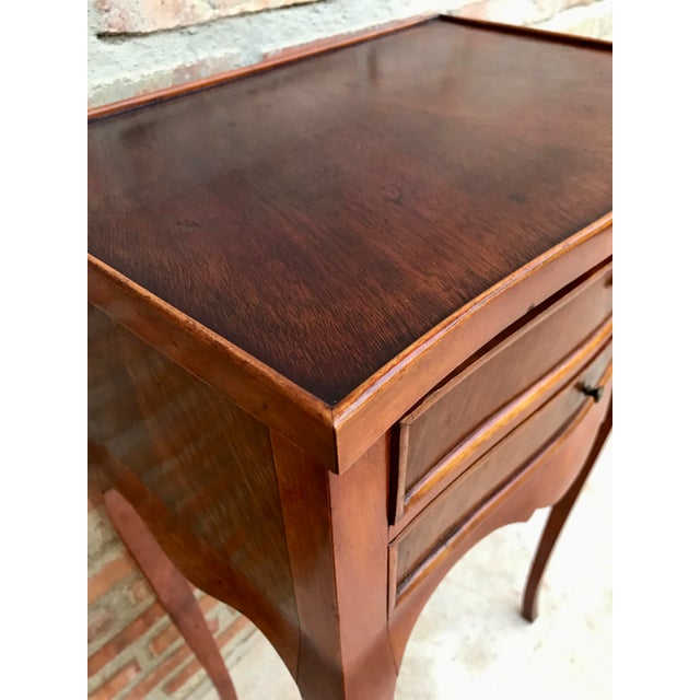 20th Century French Nightstands with Two-Drawer & Cabriole Legs, Set of 2 For Sale - Image 11 of 14