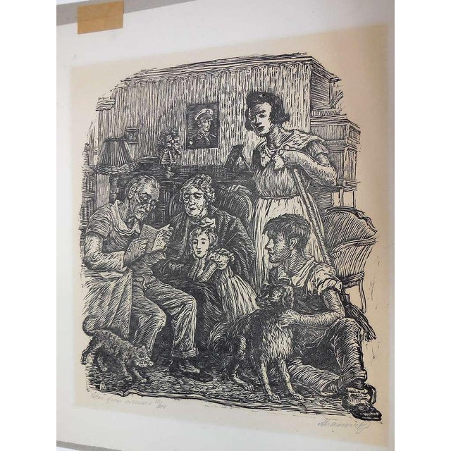 Albert Abramovitz, WPA Artist woodblock print "Letter from overseas" For Sale - Image 4 of 5