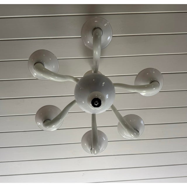 White Murano Glass Chandelier For Sale - Image 4 of 7