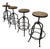 Farmhouse Wood & Iron Round Adjustable Stool For Sale