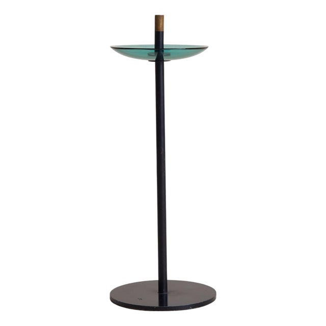 Italian 'Model 2087' Glass + Metal Floor-Standing Catchall by Max Ingrand, 1950s For Sale