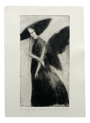 Krystyna Jaszke, Black Angel, Mezzotint on Paper, 2013