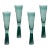 Flute Green Champagne Glasses - Set of 4 For Sale