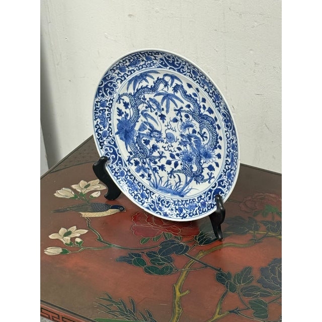 Chinese Porcelain Dragon Plate, Antique For Sale In San Francisco - Image 6 of 12