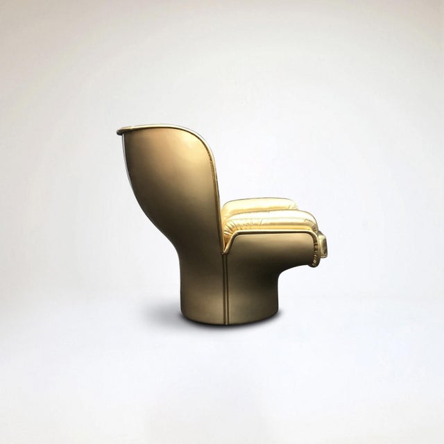 Gold Golden Elda Chair by Joe Colombo for Longhi, Italy, 2010s For Sale - Image 8 of 12