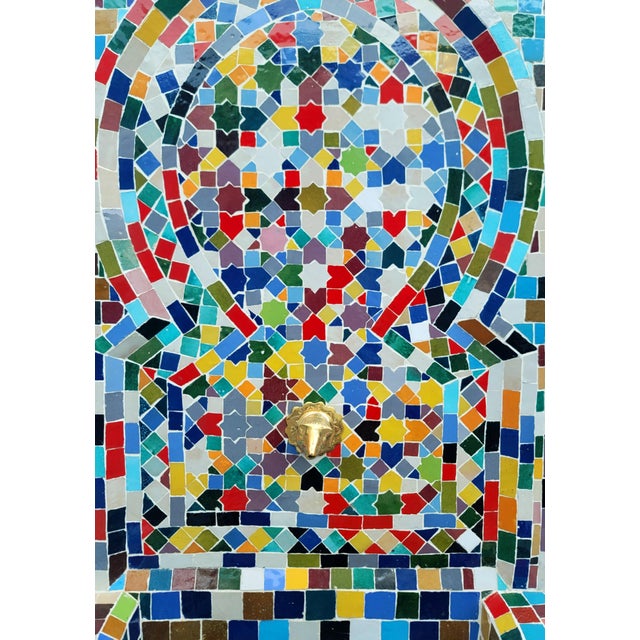 Just arrived! This vibrant multicolor patchwork handmade Moroccan mosaic tile fountain is crafted in Marrakech, Morocco,...