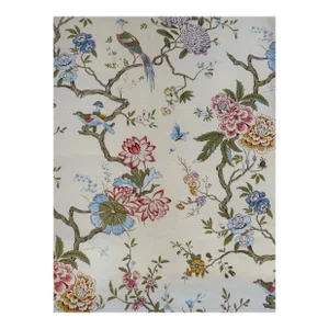 G P & J Baker "Oriental Bird" Linen Fabric, 1.75 Yards