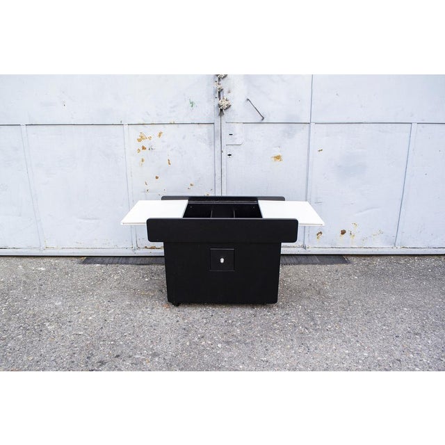 Postmodern Lacquered Wooden Bar Trolley, 1980s For Sale - Image 3 of 10