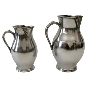 Pewter Wine Jugs, 1837, Set of 2