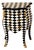 French-Style Harlequin Commode – Black & White Diamond Finish, 3 Drawers & Gold Leaf Details For Sale