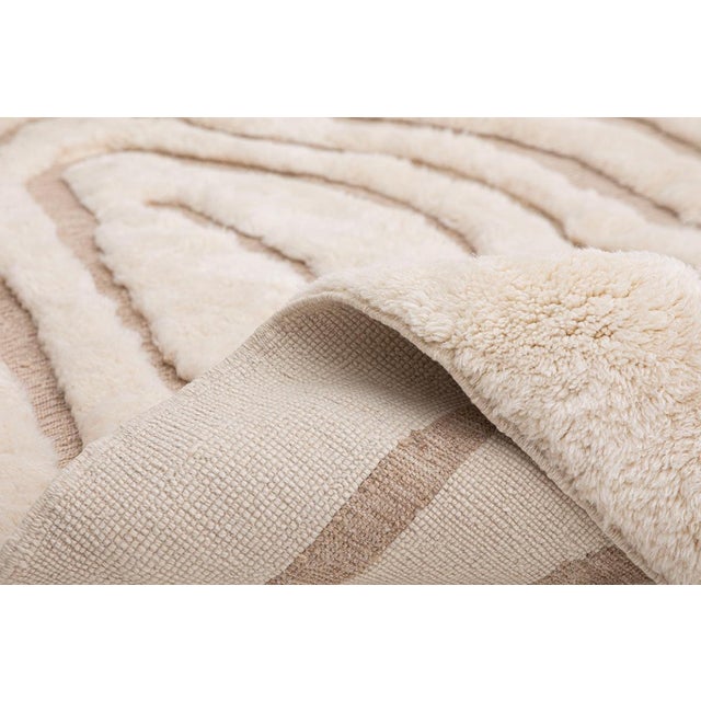 Textile Hand-Knotted Wool Rug by Azele Studio For Sale - Image 7 of 10