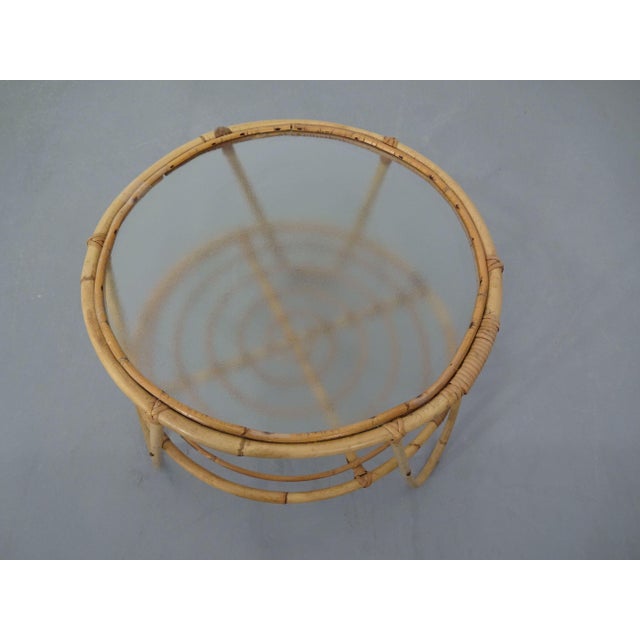Italian Bamboo and Glass Coffee Table, 1950s For Sale - Image 11 of 16