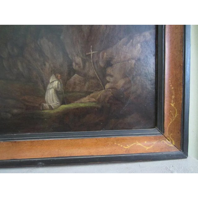 Antique Oil Painting of St. Francis, 1800s For Sale - Image 4 of 8