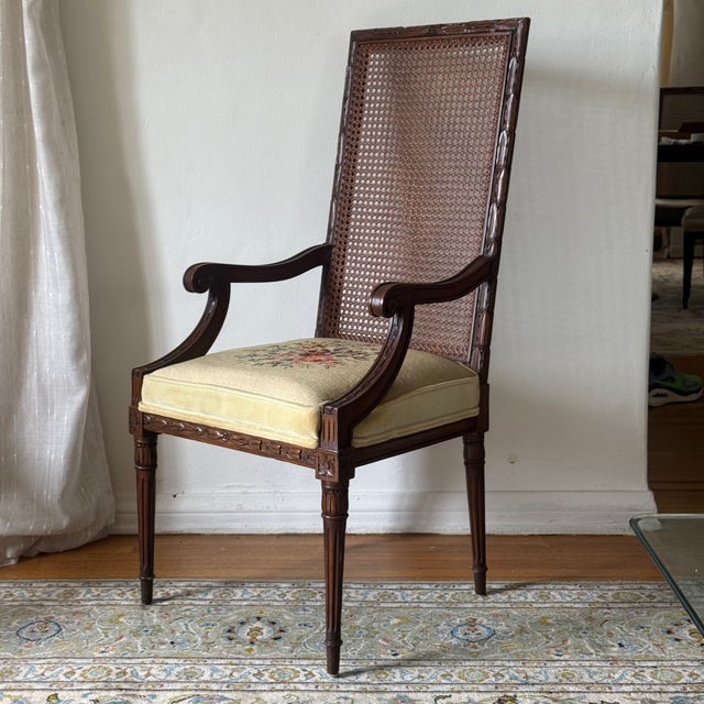 Mid 20th Century Vintage Neoclassical Cane Back Dining Chairs by Karges, Set of 8 For Sale - Image 5 of 11