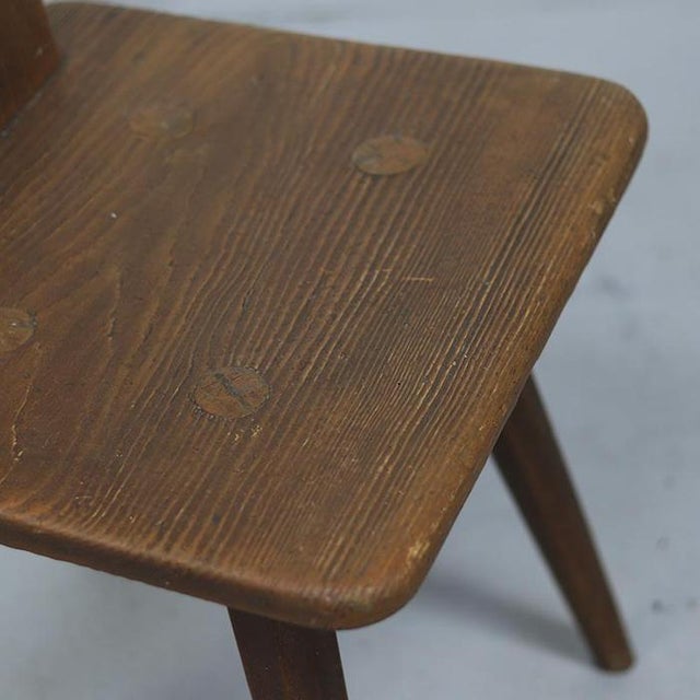 Brown Primitive Folk Art Chair For Sale - Image 8 of 11