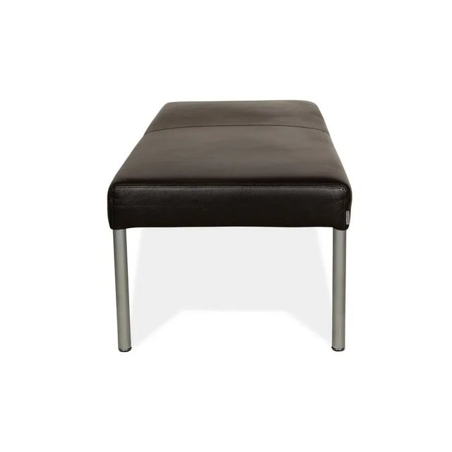Animal Skin Living Platform Leather Stool in Dark Brown from Walter Knoll For Sale - Image 7 of 8