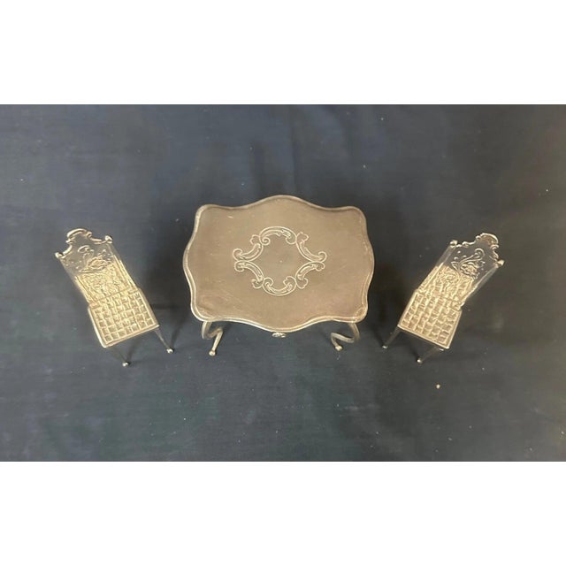 Late 19th Century Miniature "Hallmarked " Furniture - Set of 3 For Sale - Image 4 of 8