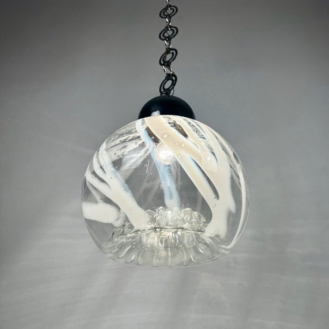 Mid-Century Modern Murano Globe Pendant Lamp attributed to Toni Zuccheri for Mazzega, Italy, 1970s For Sale - Image 3 of 11