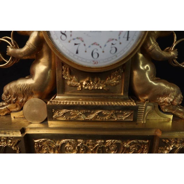 Traditional 19th Century Gilt Bronze Clock For Sale - Image 3 of 10
