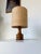 Old small table lamp or desk lamp in solid olive wood, in turned wood with its elegant rounded shapes, from the 1950s. We...