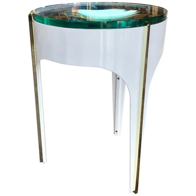 Ma+39's Custom Ivory Magnifying Lens End Table For Sale - Image 9 of 9