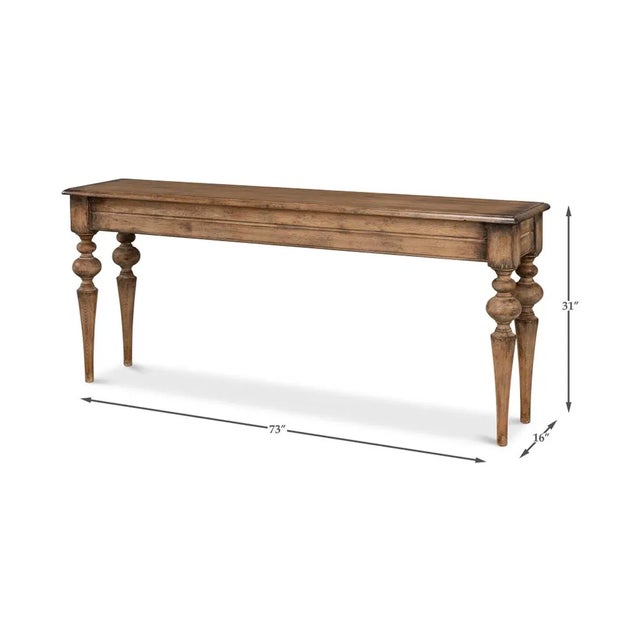 Rustic Provincial Pine Console Table For Sale - Image 9 of 11