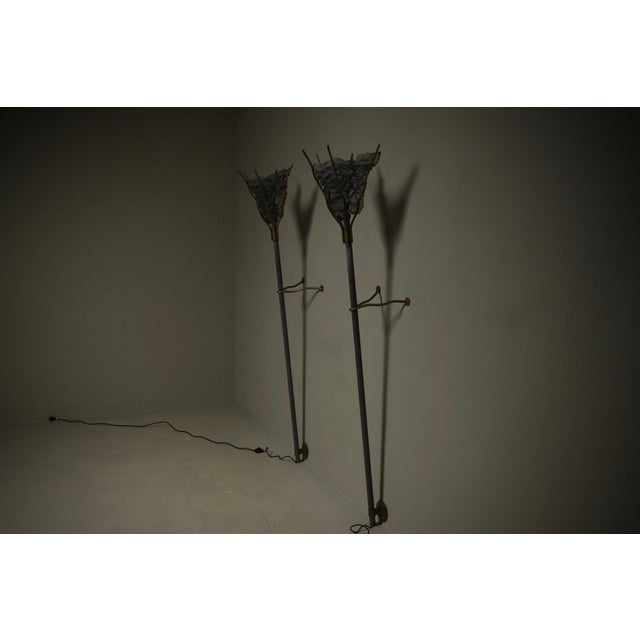 Mid-Century Modern Torche Wall Lamps by Rob Eckhardt for Eckhardt and Leeuwenstein, 1980s, Set of 2 For Sale - Image 3 of 15