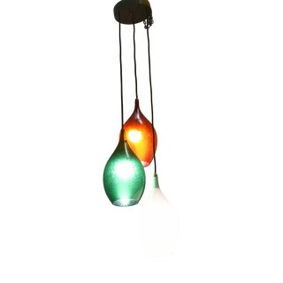 Etched Glass 3-Light Chandelier by Flavio Poli for Seguso Vetri d'Arte, 1950s For Sale