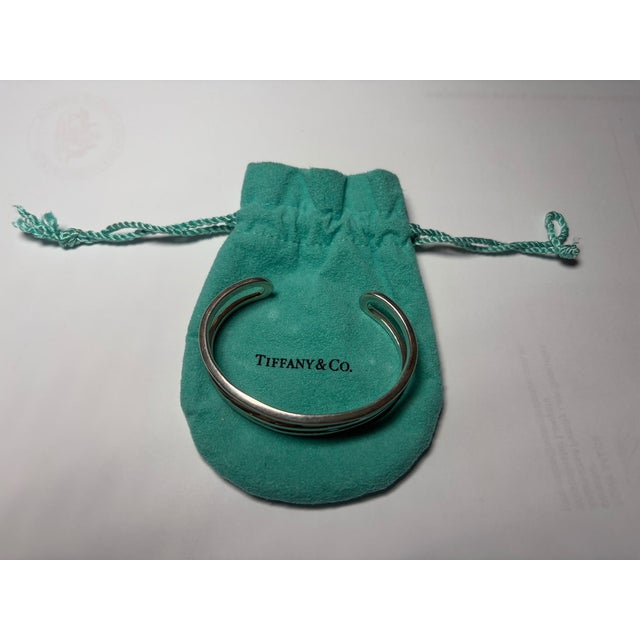 Metal Tiffany & Co. Sterling Silver Zig Zag Open Weave Cuff Bracelet 26.83g For Sale - Image 7 of 7