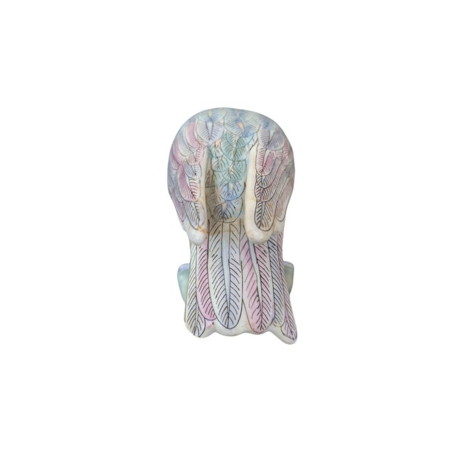 Mid 20th Century Vintage Chinoiserie Porcelain Dove Bird Figurine For Sale - Image 5 of 12