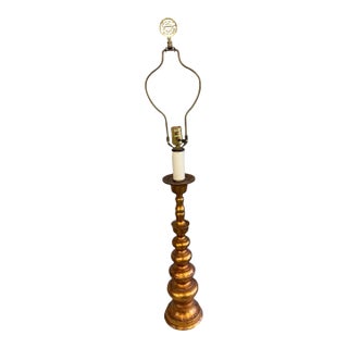 Vintage Mid Century Modern Wilmar Gilt Metal 39" Table Lamp For Sale