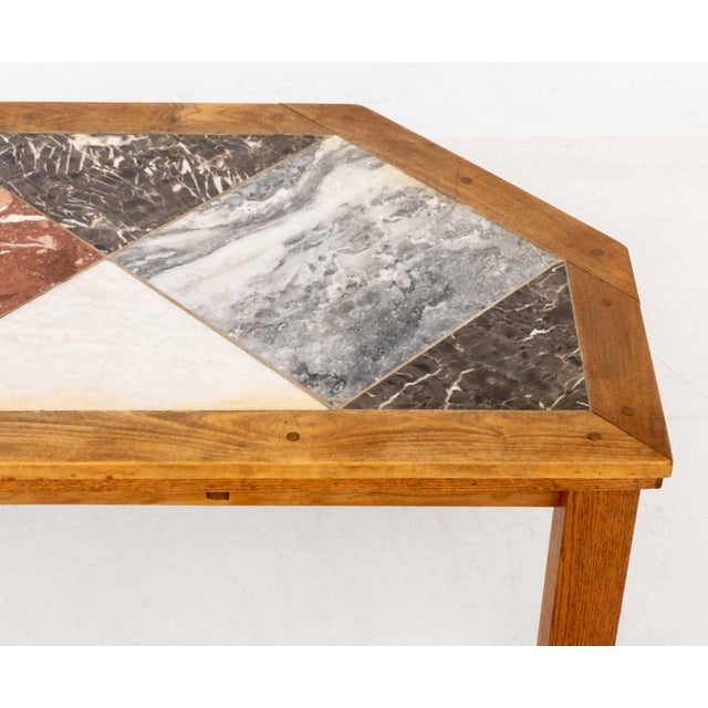 Mid 20th Century Modern Asymmetrical Marble Top Coffee Table For Sale - Image 5 of 9