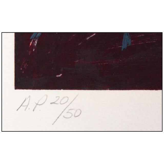 Late 20th Century Chemin De Fer Modern Yellow Serigraph LeRoy Neiman For Sale In Minneapolis - Image 6 of 7