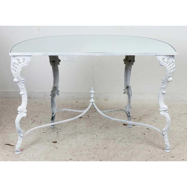 Painted Iron Demi Lune Table For Sale - Image 4 of 8