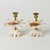 WOW! Incredibly unique vintage pair of brass and seashell candle holders featuring giant clam and spider conch shells...