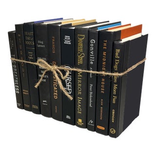 Decorative Books - Onyx Book Bundle - 1 Foot of Black Books For Sale