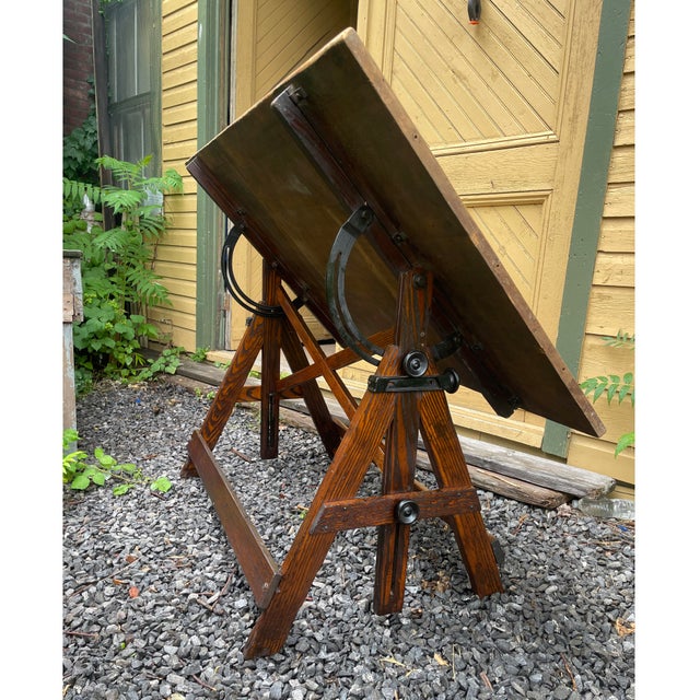 Brown Early 1900s Keuffel & Esser (1867-1980) Drafting Table For Sale - Image 8 of 10