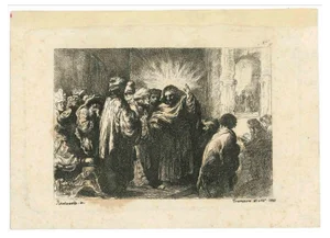 Francesco Novelli, Pastoral Scene After Rembrandt, Original Etching, 19th Century