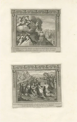 Pozzi after Raphael, Religion Illustration of Moses on Mount Sinai Receiving the Stone Tablets, Print