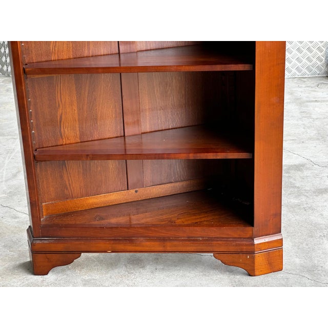 Brown Corner Bookcase in Cherry Wood, 1920s For Sale - Image 8 of 18
