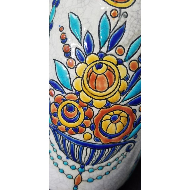 Ceramic 1930s Charles Catteau Boch Freres GrÃ¨s Keramis Vase For Sale - Image 7 of 10