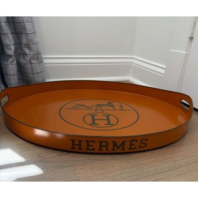Boho Chic Vintage Hermès Tole Tray For Sale - Image 3 of 5